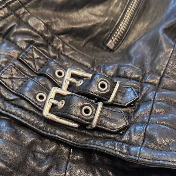 Anine Bing Moto Lambskin Leather Biker Jacket, Black, Size S - Picture 12 of 16